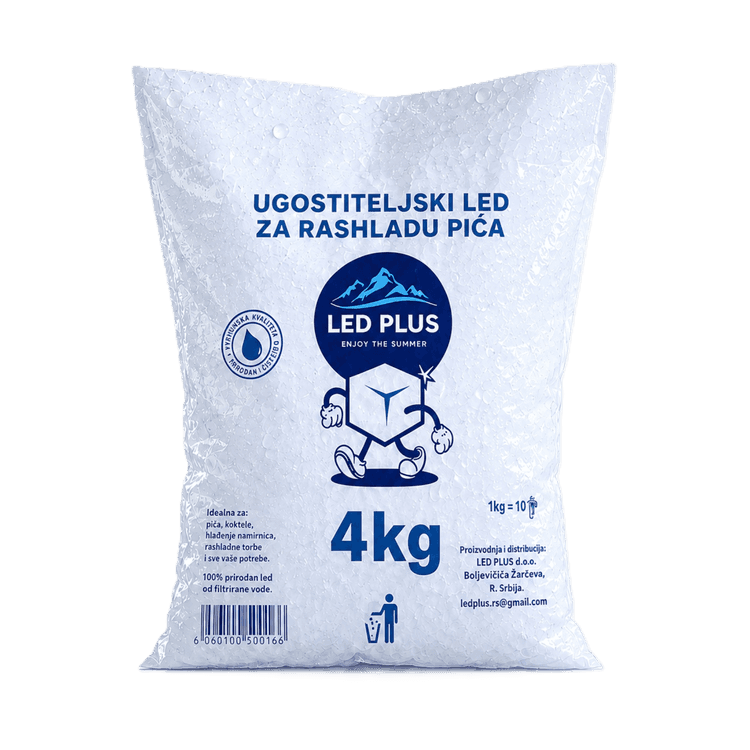 LED Plus 4kg – kristalno čist ugostiteljski led za rashladu pića